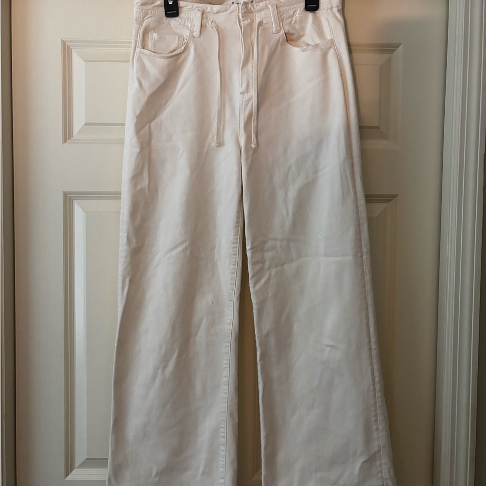 PAIGE Women's Cream Flare Jeans